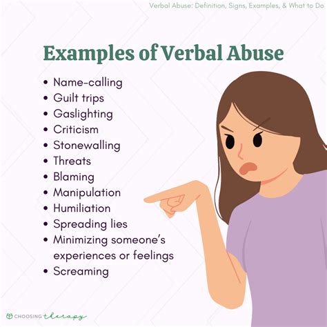 examples of verbal abuse from partner