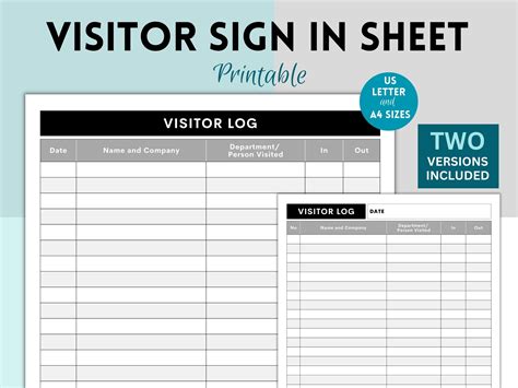 Examples Of Visitor Sign In Sheets