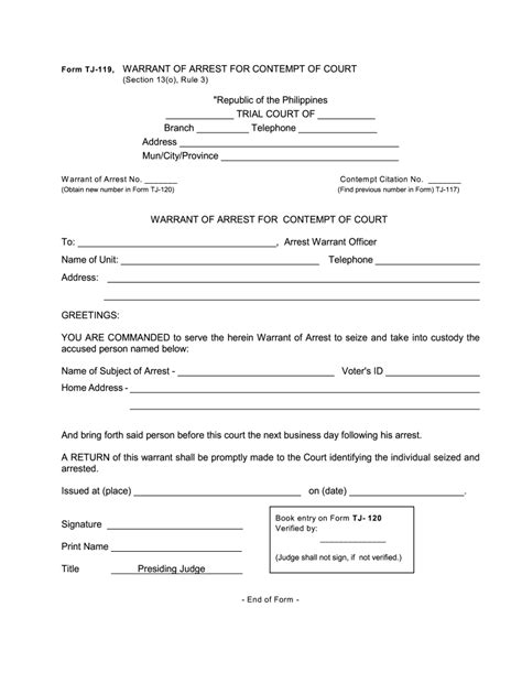 examples of warrants in writing