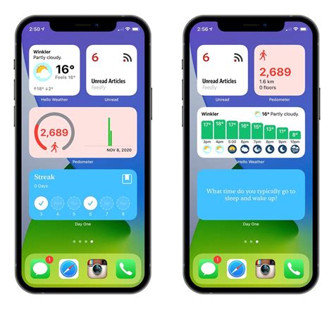 examples of widgets on iphone