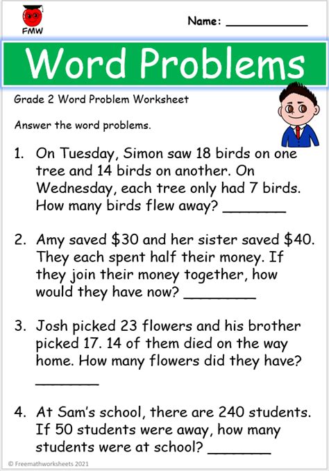 examples of word problem in mathematics