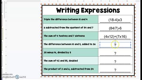 examples of written expression