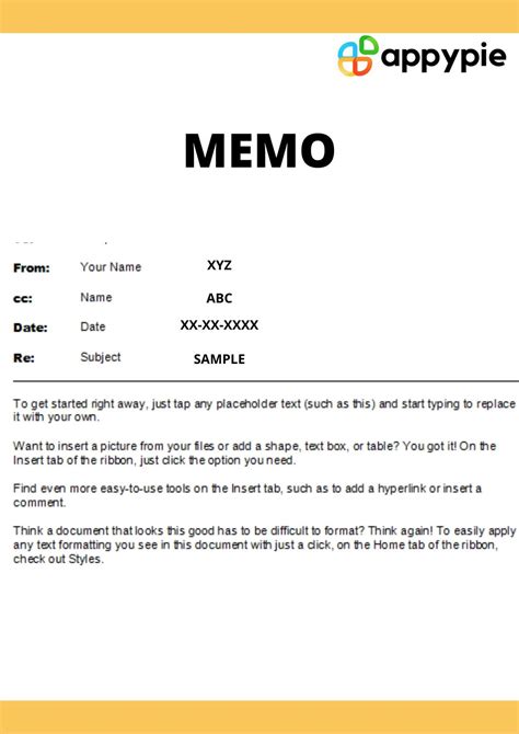 examples of written memo