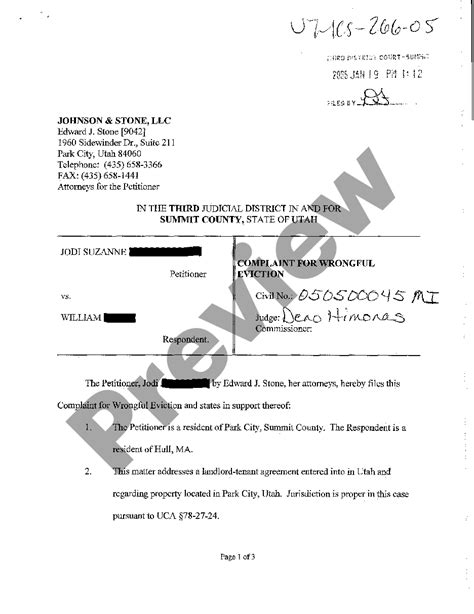 examples of wrongful eviction