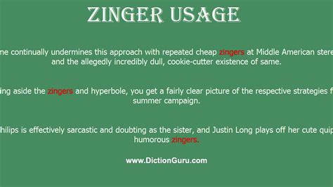 Examples Of Zingers In Writing