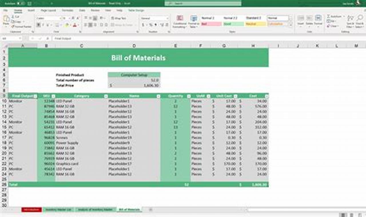 Uncover Hidden Gems: Excel Bill of Materials for Seamless Production