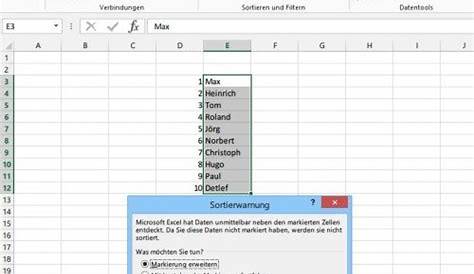 Excel Tabellen intelligent alphabetisch sortieren schieb.de