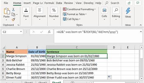 Excel: Umwandeln von Nummern, Datum und Uhrzeit in Text