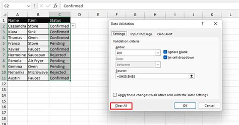 excel 2007 data validation list from another sheet