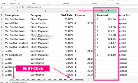 excel add summary row