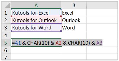 excel alt return in formula