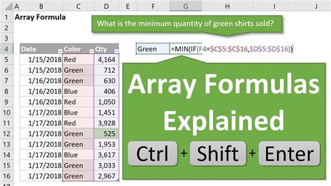 5 Excel Array Formula Tips