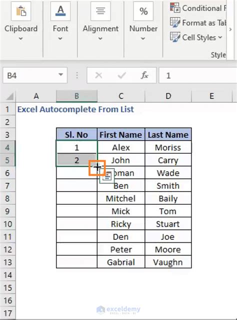 excel autocomplete cell from list