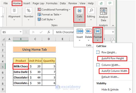 excel autofit cells to fit text