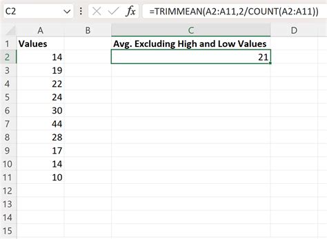 excel average exclude highest and lowest