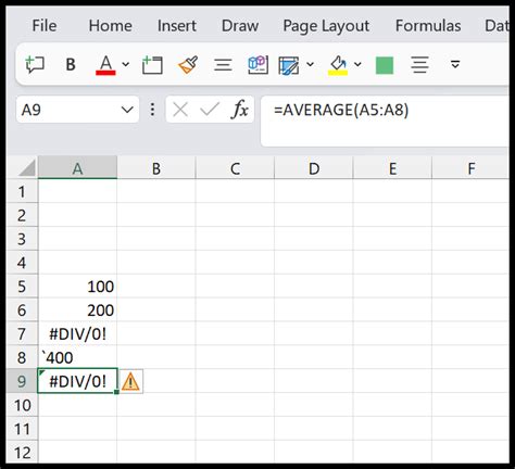excel average if div 0 error