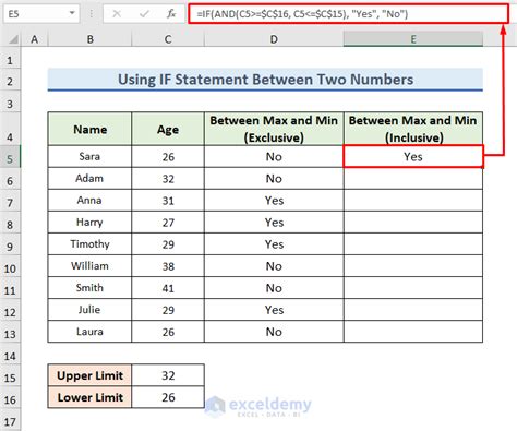 Excel Between Two Numbers