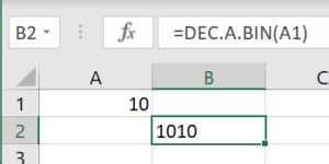 Excel Bin To Dec