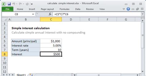 excel calculate interest over time