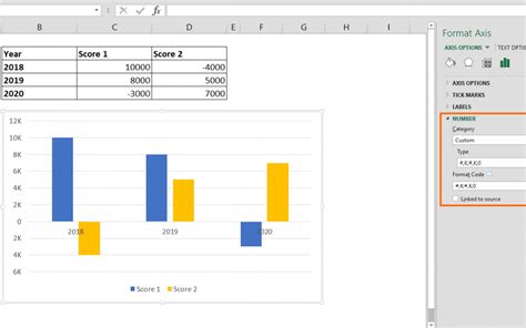 excel chart number format
