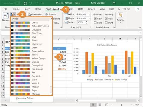 excel color code chart
