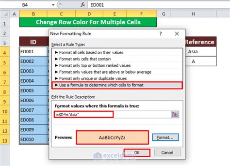 excel color code rows based on text