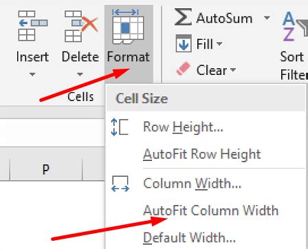 excel column width automatic adjustment