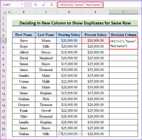 Excel Compare Rows For Duplicates