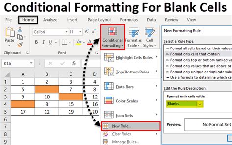 excel conditional format empty cells