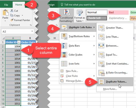 excel conditional formatting duplicate rows