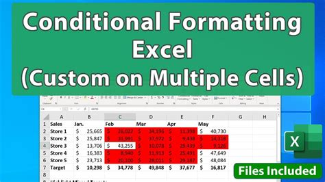 excel conditional formatting formula apply to multiple cells