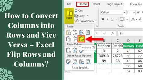 Excel Convert Column to Row Easily