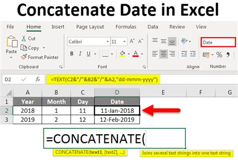 excel convert date to text concatenate