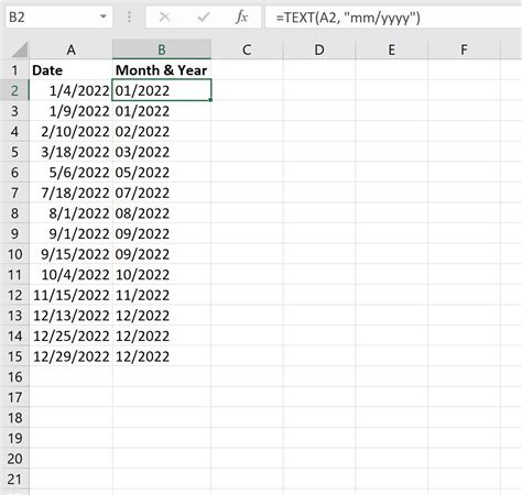 excel convert long date to month and year