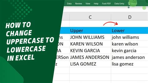 excel convert lowercase to upper case