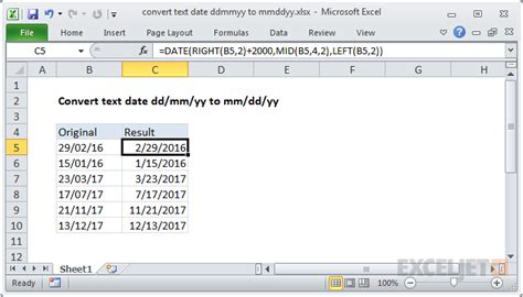 excel convert text to date format dd mm yyyy