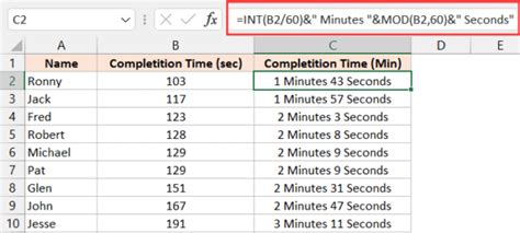 excel convert time to minutes and seconds