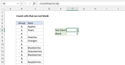 excel count cells non blank