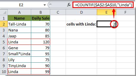 Count Cells with Specific Text in Excel
