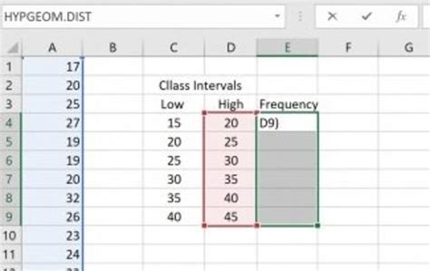 excel count frequency of numbers in a range