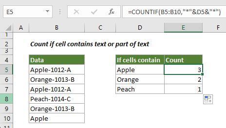 Excel Count If Cell Contains Text