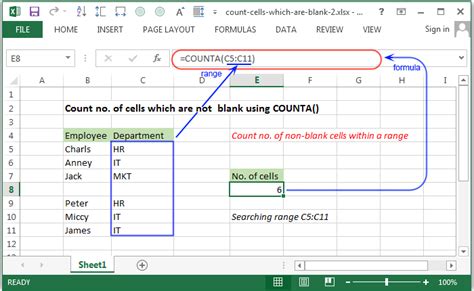 excel count number of rows not blank