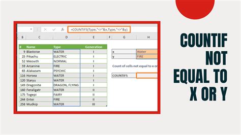excel countif not equal to multiple values