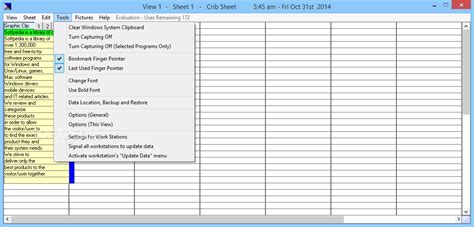 Excel Crib Sheet