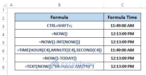 excel current time plus hours