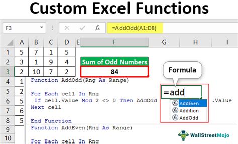 5 Excel Custom Functions