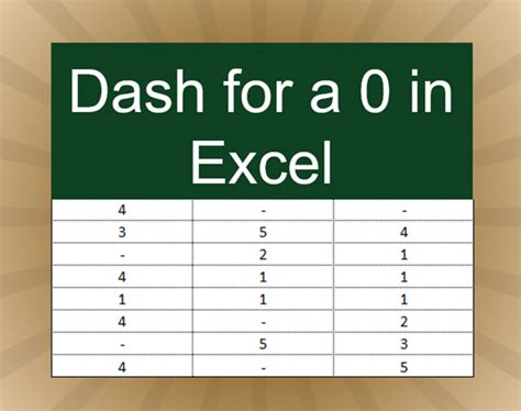 5 Excel Dash Tips