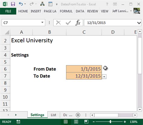 excel data validation date drop down