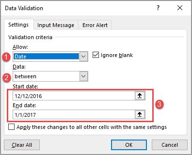 excel data validation date range