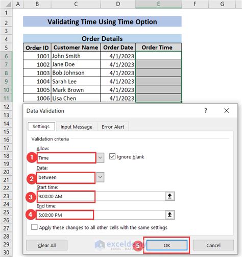 excel data validation date time format